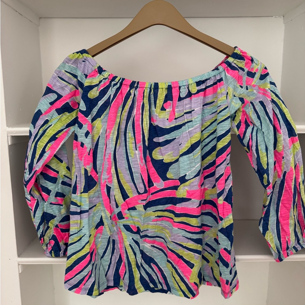 Vibrant Lilly Pulitzer Multicolor Off-Shoulder Top
